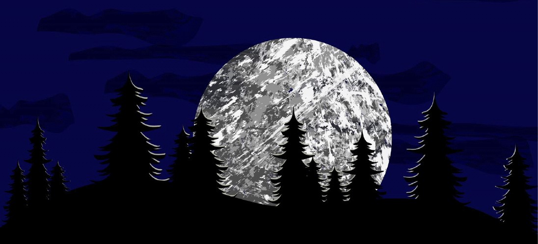 Forest and moon